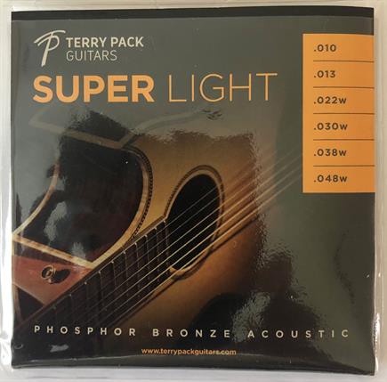 Terry Pack TP Super Light Acoustic guitar strings, Carbon plated core, Phosphur Bronze .010>.048