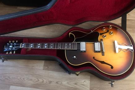 63' Gibson ES175 jazz guitar, Patent No.pickups, beautiful condition, investment